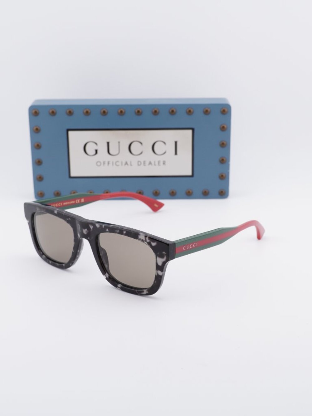Gucci GG1991S 002 Square Sunglasses - Grey Havana/Brown